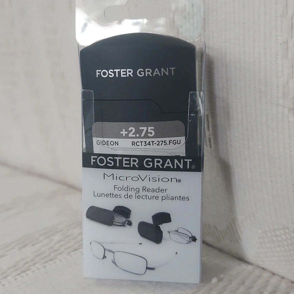 Foster Grant MicroVision Gideon Compact Reading Glasses +2.75 New